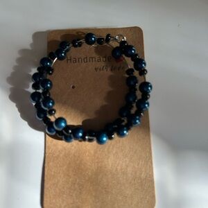 Handmade Blue Beaded Bracelet